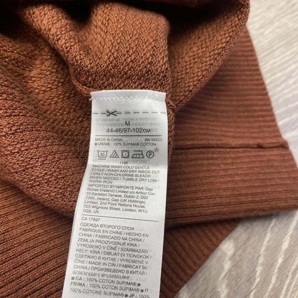 Banana Republic Hoodie Mens Knit Medium Brown Supima Cotton‎ Pullover Sweater